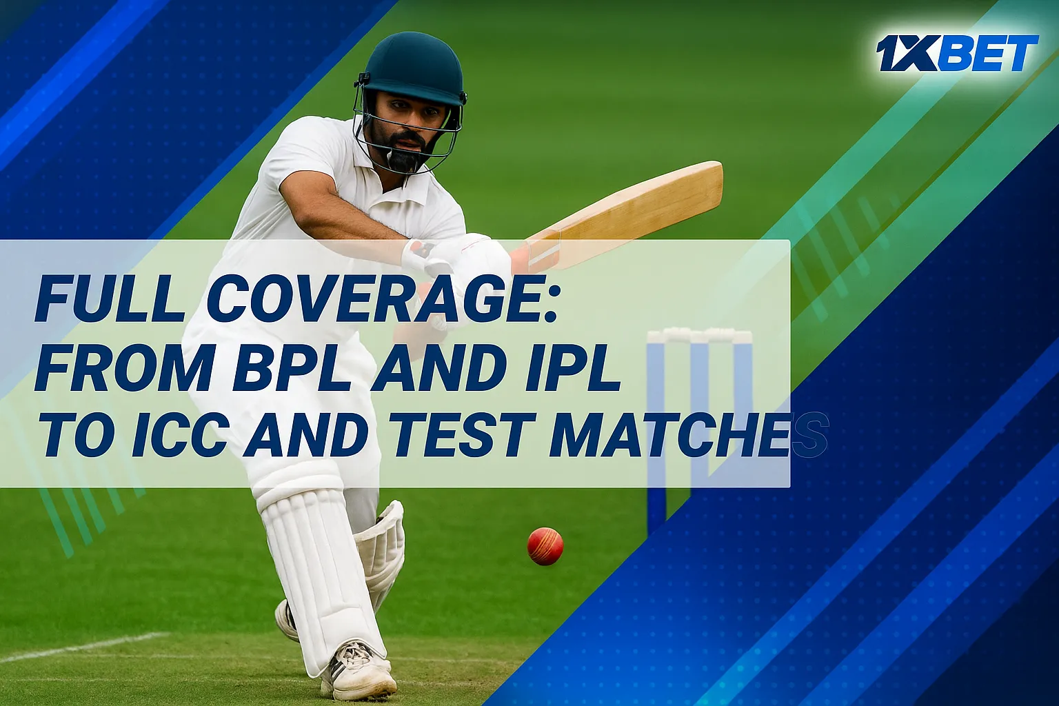 1xBet full coverage of cricket matches - live and pre-match